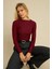 Kadın Bordo Desenli Büzgülü Bluz LPP1298 5