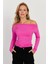 Kadın Fuşya Kayık Yaka Bluz LPP1254 1