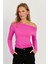 Kadın Fuşya Kayık Yaka Bluz LPP1254 2