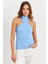 Kadın Mavi Halter Yaka Kaşkorse Bluz EY1454 1