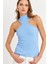 Kadın Mavi Halter Yaka Kaşkorse Bluz EY1454 2