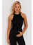 Kadın Siyah Halter Yaka Dantelli Bluz MK04 2