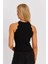 Kadın Siyah Halter Yaka Dantelli Bluz MK04 5
