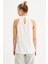 Kadın Ekru Halter Yaka Desenli Bluz LPP1273 3