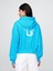 Kadın Mavi Heavyweight Fransız Havlu Kumaş Sweatshirt 1