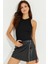 Kadın Siyah Halter Yaka Bluz LPP1233 1