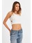 Kadın Ekru Küş Gözlü Crop Bluz ANT101 1