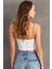Kadın Ekru Zincir Askılı Crop Bluz LİT100 4