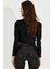 Kadın Siyah Drapeli Bluz LPP1226 5