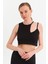 Kadın Siyah Pencereli Crop Bluz UR875 3