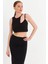Kadın Siyah Pencereli Crop Bluz UR875 4