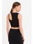 Kadın Siyah Pencereli Crop Bluz UR875 5