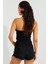 Kadın Siyah Sırtı Açık Crop Bluz B2697 5