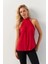 Kadın Kırmızı Halter Yaka Bluz LPP1273 3