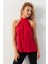 Kadın Kırmızı Halter Yaka Bluz LPP1273 5