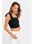 Kadın Siyah Omuz Bağlamalı Crop Bluz B5023-90 4