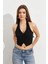 Kadın Siyah Crop Bluz SE18 4