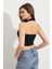 Kadın Siyah Crop Bluz SE18 5