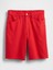 Kadın Kırmızı Uzun Kesim Denim Şort 3