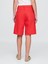 Kadın Kırmızı Uzun Kesim Denim Şort 4