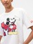 Kadın Kırık Beyaz Grafik Baskılı Oversize T-Shirt 3
