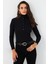 Kadın Siyah Çıtçıtlı Kaşkorse Bluz EY2983 2