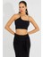 Kadın Siyah İp Askılı Crop Bluz B2594 2