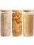 1400 cc - (3'lü Set) Borosilkat Cam Baharatlık - Bambu Kapaklı - Saklama Kabı - (9 cm x 22 Cm) 4