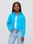 Kız Çocuk Mavi Lilo & Stitch Çocuk Fransız Havlu Kumaş Kısa Fermuarlı Sweatshirt 1