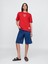 Kadın Kırmızı Oversized Gap Logo T-Shirt 5