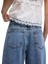 Pamuklu Düğmeli Cepli Normal Bel Crop Geniş Paça Jean Pantolon - Wide Leg Jean 3