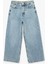 Pamuklu Düğmeli Cepli Normal Bel Crop Geniş Paça Jean Pantolon - Wide Leg Jean 4