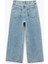Pamuklu Düğmeli Cepli Normal Bel Crop Geniş Paça Jean Pantolon - Wide Leg Jean 5