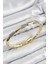 Pirinç Zirkon Taşlı Kemik Model Gold Renk Vip Kadın Bileklik - TJ-BB7339 1