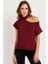 Kadın Bordo Tek Omuz Açık Bluz LPP1300 1