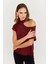 Kadın Bordo Tek Omuz Açık Bluz LPP1300 3