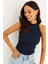 Kadın Lacivert Kaşkorse Kolsuz Bluz Yİ1566 1