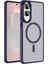 Samsung Galaxy S25 Edge Uyumlu Kılıf Magsafeli Mat Arka Yüzey Sio Kapak Derin Mor 1