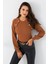 Kadın Camel Düğme Aksesuarlı Kaşkorse Bluz EY2946 1