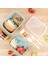 2 Katlı Bölmeli Beslenme Kabı - Yemek Taşıma Saklama Kabı Diyet Lunch Box Sosluk Kaşık Çatal Yeşil 3