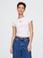 Kadın Beyaz Grafikli Crop T-Shirt 1