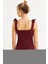 Kadın Bordo Triko Bluz YV236 2