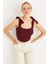 Kadın Bordo Triko Bluz YV236 3