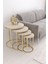 4'lü Ceylin Zigon Sehpa Gold Traverten Mdf 1