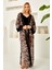 Mayo Üzerine Tek Pareo Kimono 4824 Leopar SIYAH01 1
