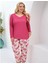 Perfect Club Kadın Büyük Beden V Yaka Uzun Kol Pijama Takımı 4378- 1 Adet 1