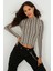 Kadın Taş Yarım Balıkçı Zebra Desen Bluz LPP1133 1