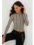 Kadın Taş Yarım Balıkçı Zebra Desen Bluz LPP1133 5