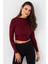 Kadın Bordo Desenli Büzgülü Bluz LPP1279 2