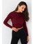 Kadın Bordo Desenli Büzgülü Bluz LPP1279 3